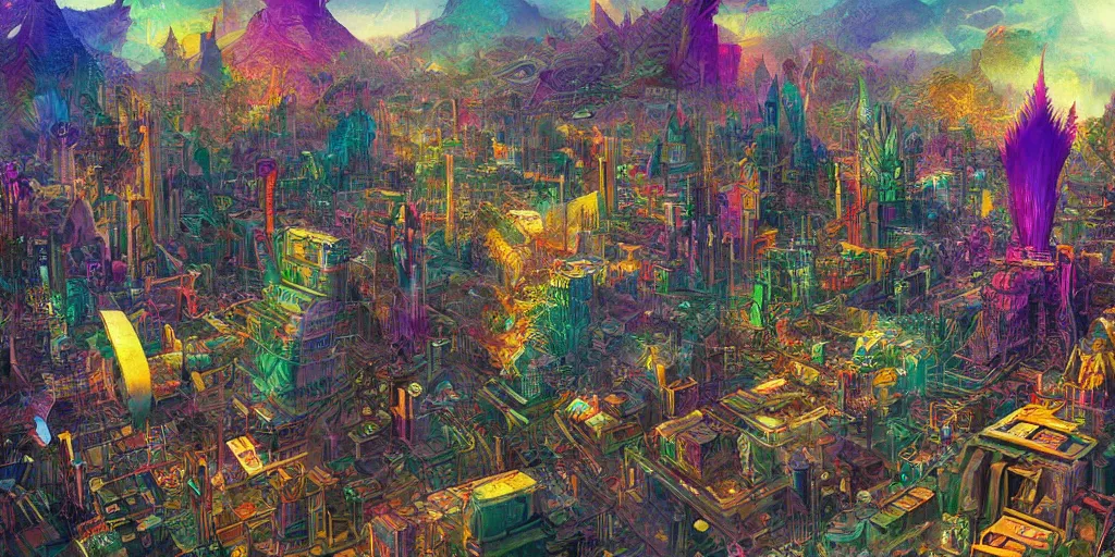 Image similar to DMT city by Android Jones