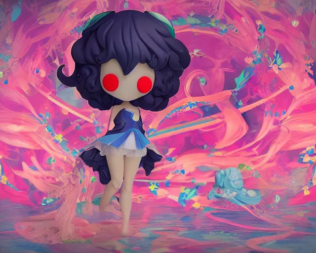 Prompt: James Jean isolated beach magical girl vinyl figure, figure photography, smooth sharp focus, tropical undertones, anime stylized, high detail, ethereal lighting - H 640