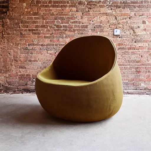 Image similar to an armchair in the shape of an avocado