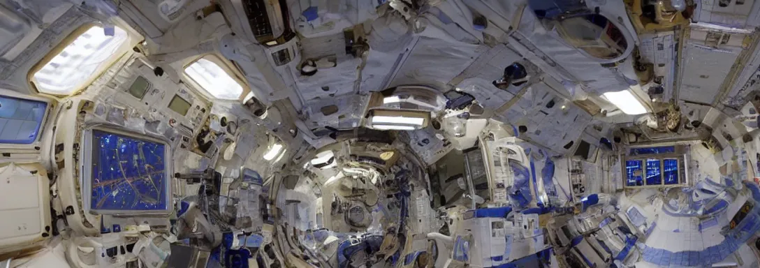 Image similar to inside a space station!!!, nasa!!, realistic