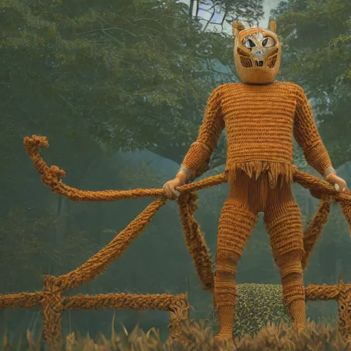 Image similar to highly detailed, the wicker man, by wes anderson, octane render, unreal engine