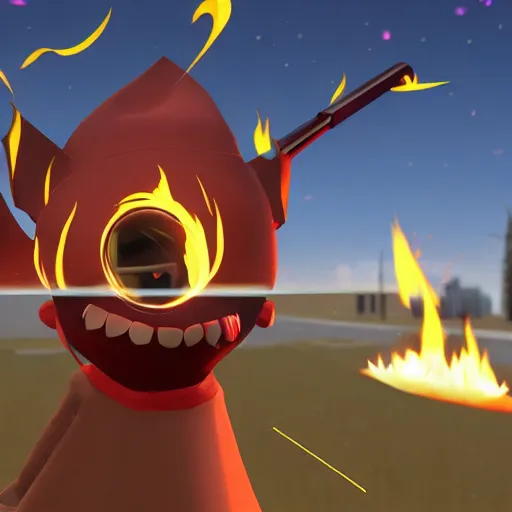 Prompt: VRChat is on fire