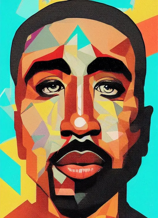 Image similar to symmetry!! portrait of tupac shakur by sachin teng, organic, cables, matte painting, geometric shapes, hard edges! graffiti, street art