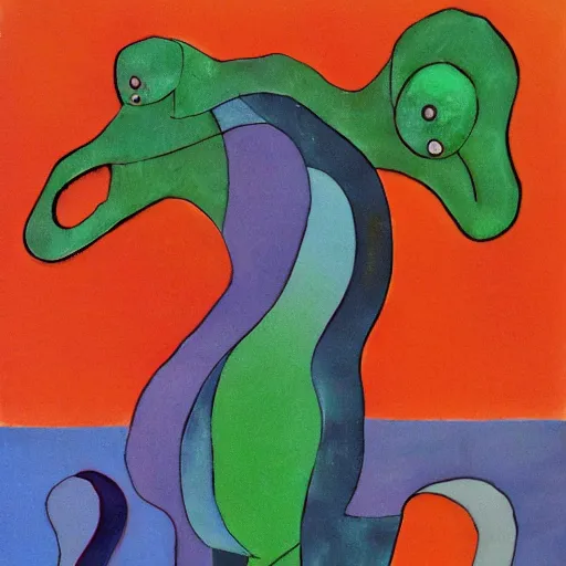 Prompt: cubist loch ness monster - n4