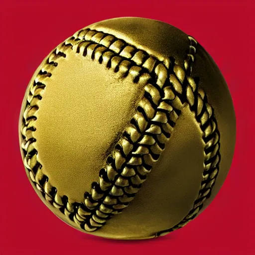 Prompt: photo of a gold metal baseball, studio lighting