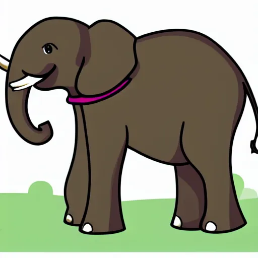 Prompt: a elephant with scarf on a green meadow, Anthropomorphized, portrait, highly detailed, colorful, illustration, smooth and clean vector curves, no jagged lines, vector art, smooth