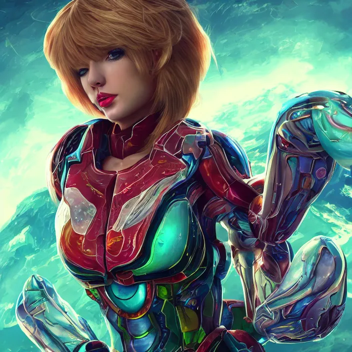 Prompt: portrait of Taylor Swift as SAMUS ARAN. metroid. HD, 4K. intricate abstract. intricate artwork. by Tooth Wu, wlop, beeple, dan mumford. octane render, trending on artstation, greg rutkowski very coherent symmetrical artwork. cinematic, hyper realism, high detail, octane render, 8k, iridescent accents.