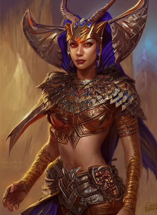 Prompt: bastet, ultra detailed fantasy, dndbeyond, bright, colourful, realistic, dnd character portrait, full body, pathfinder, pinterest, art by ralph horsley, dnd, rpg, lotr game design fanart by concept art, behance hd, artstation, deviantart, hdr render in unreal engine 5