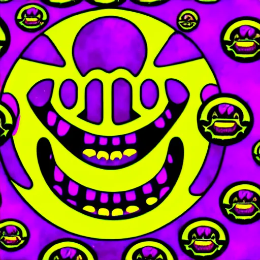 Image similar to acid house music rave graphics psychedelic illustration smiley trippy ecstasy dnb jungle