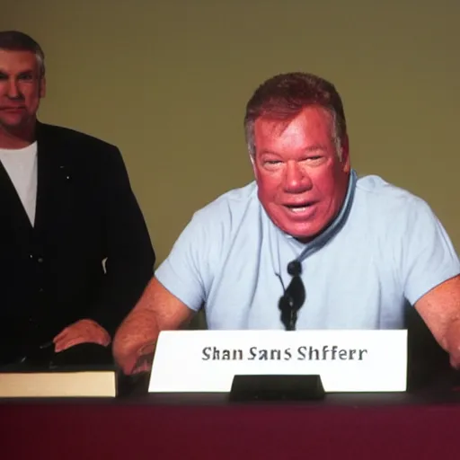 Prompt: President Shatner at Press Conference