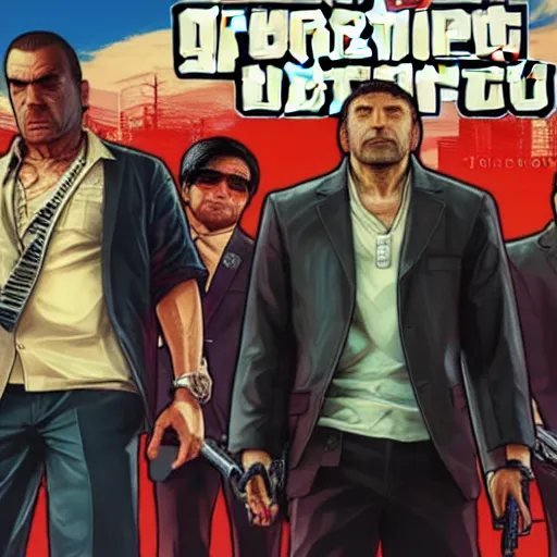 Image similar to grand theft auto 5 artwork of tokyo yakuza, stephen bliss, anthony mcbain, roxie vizcarra