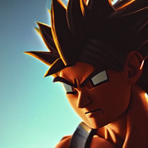 Image similar to movie still of son goku cyborg, cinematic composition, cinematic light, criterion collection, by alejandro jodorosky