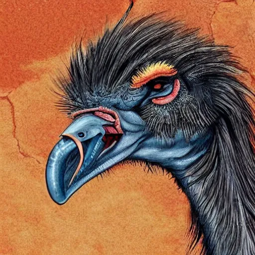 Prompt: a demonic ostrich,extremely detailed multiple unique different art styles.