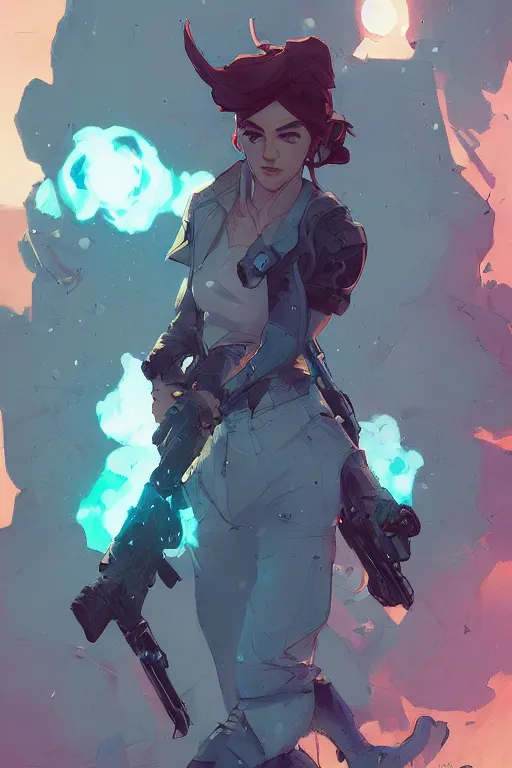 Image similar to my own mind goes to war with me behance hd artstation by jesper ejsing, by rhads, makoto shinkai and lois van baarle, ilya kuvshinov, ossdraws, that looks like it is from borderlands and by feng zhu and loish and laurie greasley, victo ngai, andreas rocha