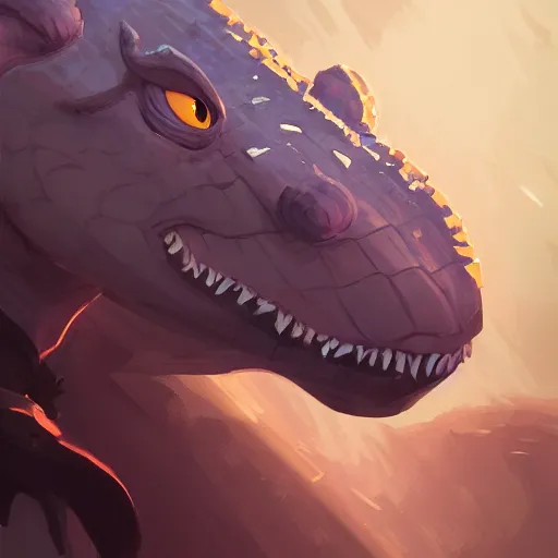 Image similar to portrait of an antropomorphic crocodile knight, mattepainting concept blizzard pixar maya engine on cold night stylized background splash comics global illumination lighting artstation lois van baarle, ilya kuvshinov, rossdraws