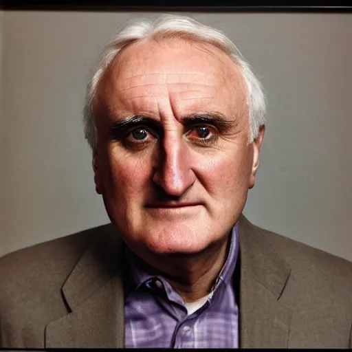 Image similar to bertie ahern portrait photograph by chuck close