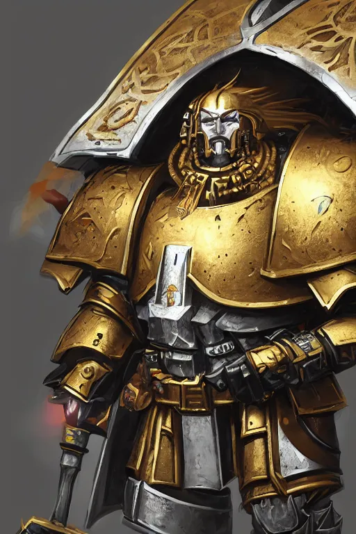 Image similar to armor portrait heros warhammer 4 0 k horus heresy fanart - the primarchs emperor by johannes helgeson animated with vfx concept artist & illustrator global illumination ray tracing hdr fanart arstation zbrush central hardmesh 8 k octane renderer comics stylized