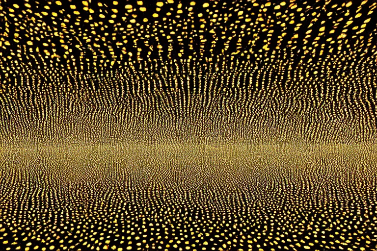 Image similar to Yayoi Kusama infinity room photorealistic hyperdetailed floating lights 35mm 4k