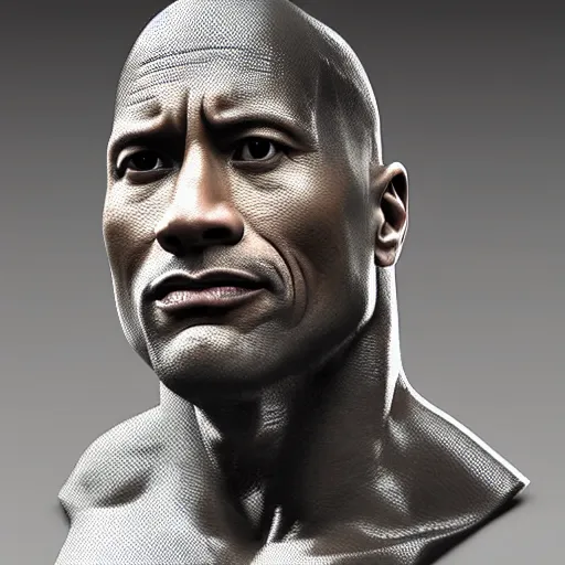 Prompt: Dwayne Johnson made out of cornflakes, 3D render, high quality