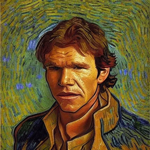 Prompt: Han solo as painted by van gogh, oil painting