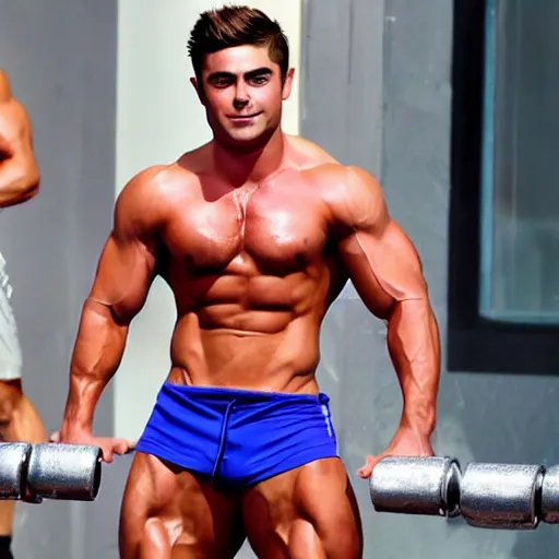 Image similar to Zac Efron as a bodybuilder 4k hd