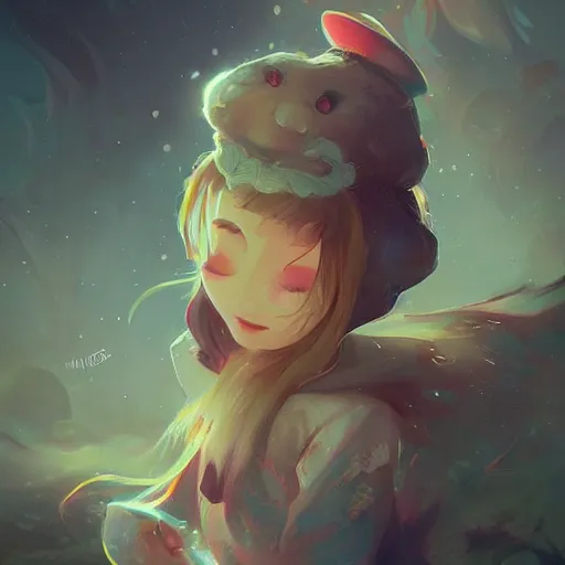Image similar to !dream A who was abandoned but is happy+happy+gloomy+concept art+artstation+by rossdraws+ depicted as a beautiful Instagram profile picture