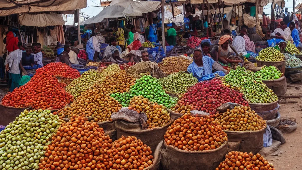 Prompt: market in djibouti, photography, realistic