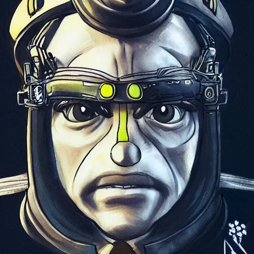 Image similar to beautiful portrait of a minion wearing a fancy naval uniform, concept art by yoji shinkawa, felt tip pen, intricate detail, sharp focus, illustration