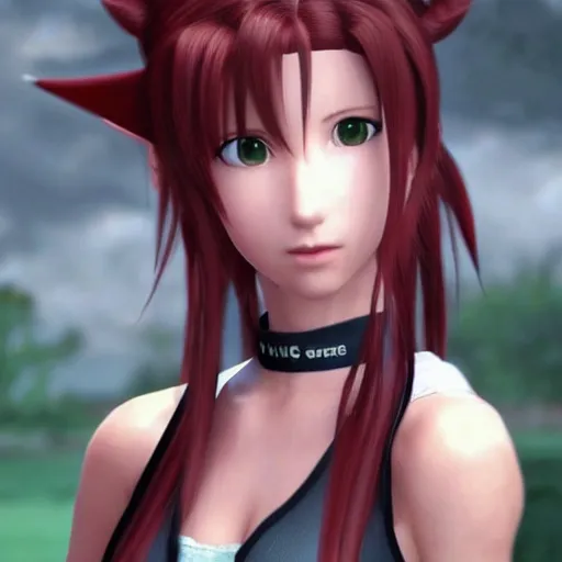 Image similar to aerith gainsborough mixed with tifa lockhart