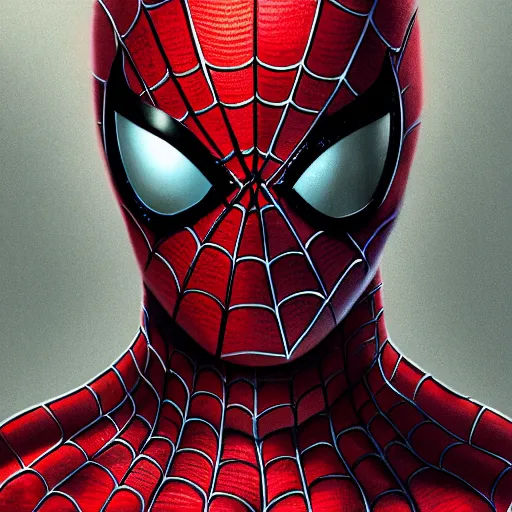 Image similar to a well designed portrait of spiderman, detailed, realistic, sketch style, artstation, greg rutkowski, 8 k resolution.