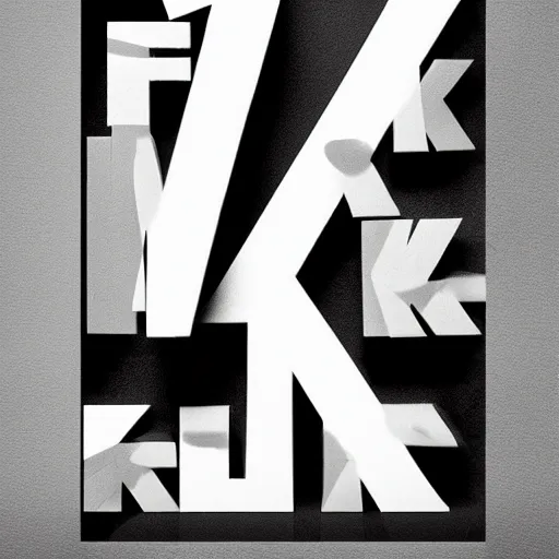 Image similar to text : k a t z k a b, font, text on a wall, black and white,