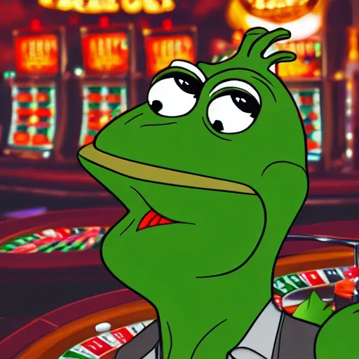 Prompt: pepe crowd in casino, gambling, casino, detailed, artstation