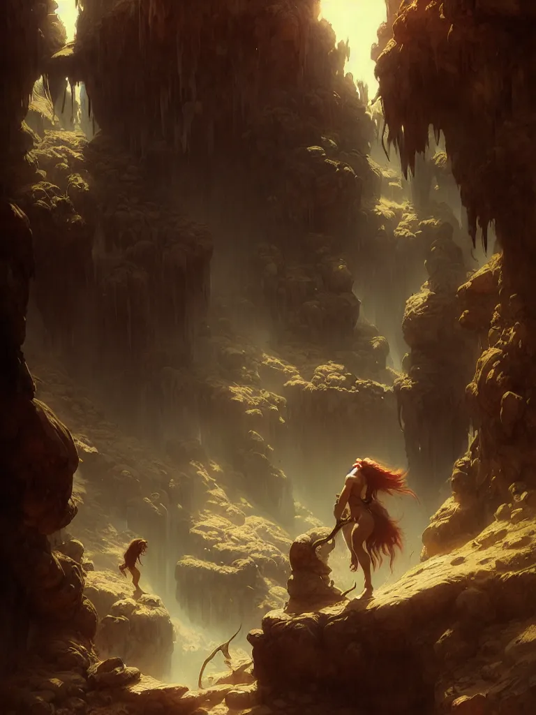 Prompt: cave troll by bayard wu, anna podedworna, gaston bussiere, greg rutkowski