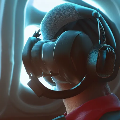 Prompt: a chicken in the cockpit of an airplane, with a headset, highly detailed, octane render, trending in artstation