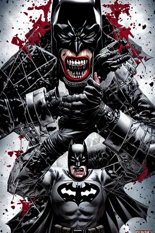 Image similar to batman who laughs hyper detailed cover art by lee bermejo