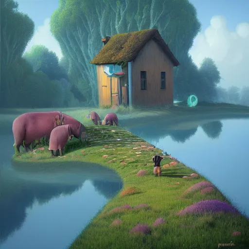 Prompt: pastoral by gediminas pranckevicius