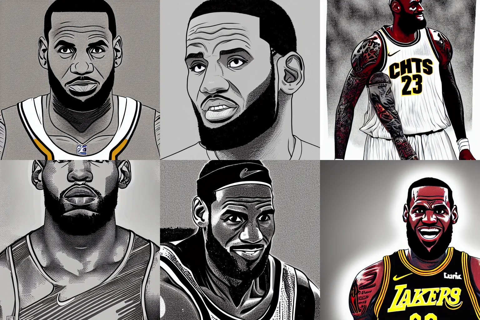 Prompt: LeBron James, manga, 8k