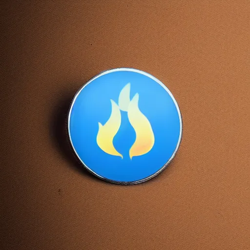 Image similar to a photo of a retro 1 9 7 0 s minimalistic clean fire flames warning label enamel pin, cinematic lighting, behance