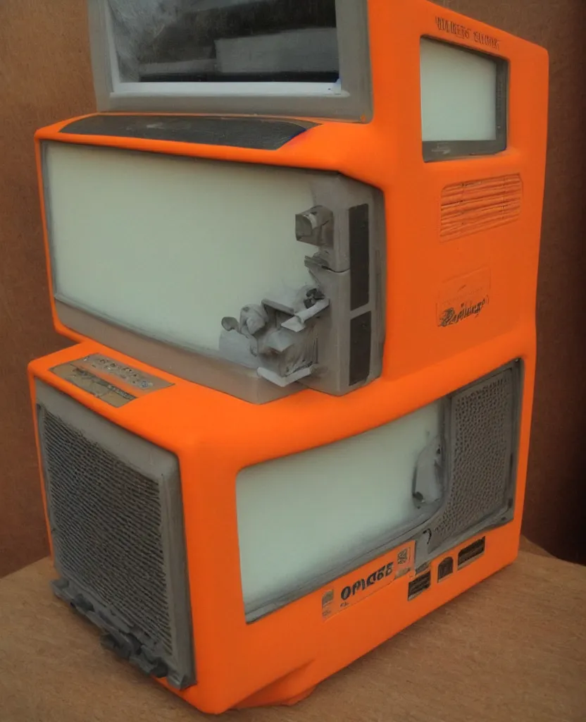 Image similar to orange vintage crt monitor