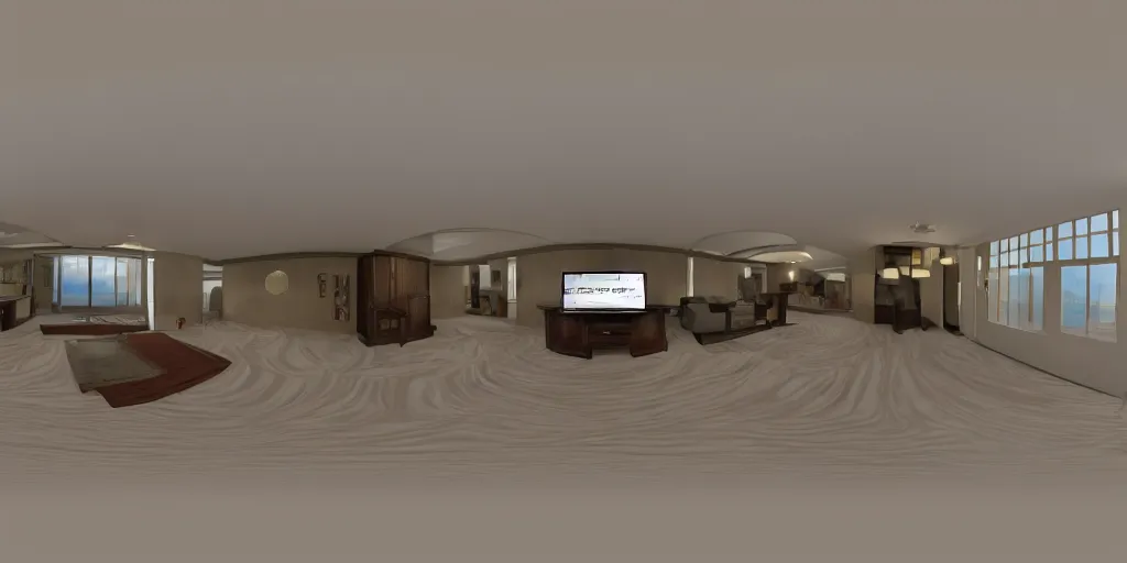 Image similar to equirectangular room