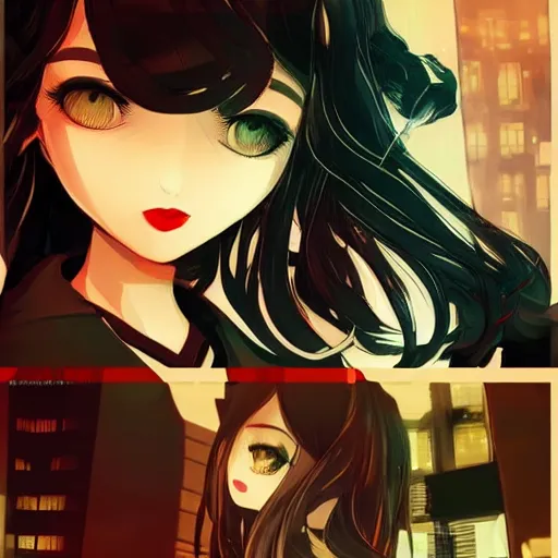 Prompt: luxury advertisement, black and golden colors. highly detailed post-cyberpunk sci-fi close-up schoolgirl in asian city in style of cytus and deemo, mysterious vibes, by Ilya Kuvshinov, by Greg Tocchini, nier:automata, set in half-life 2, beautiful with eerie vibes, very inspirational, very stylish, surrealistic, perfect digital art, mystical journey in strange world, bastion game