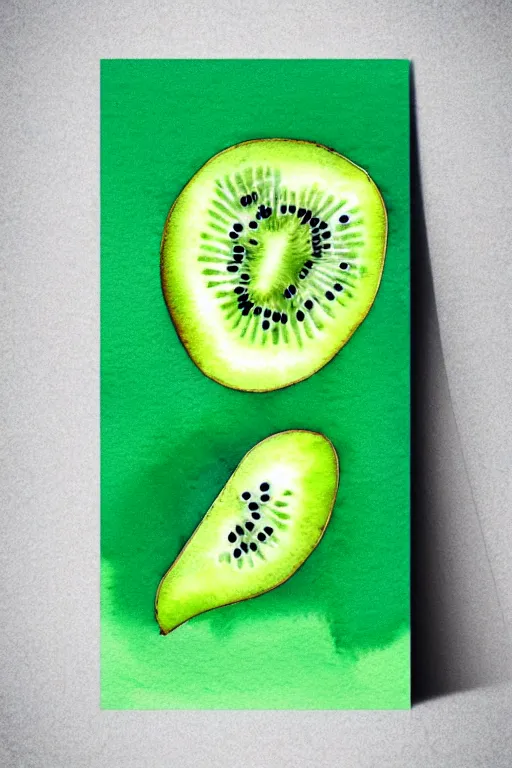 Image similar to minimalist watercolor art of a kiwi, illustration, vector art