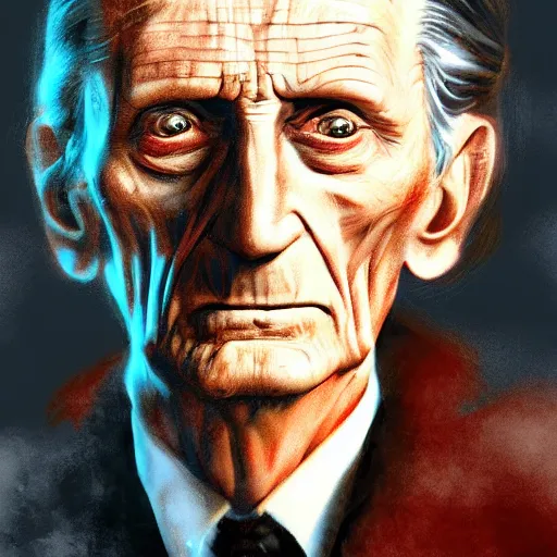 Prompt: Peter Cushing as the 10th Doctor, realistic digital art 4k