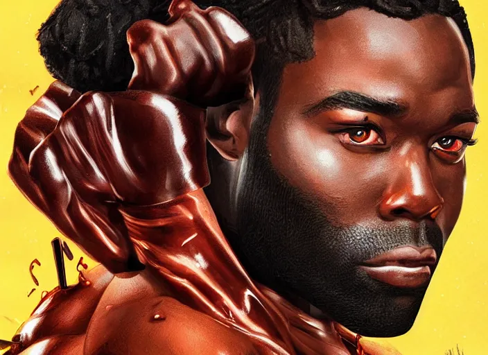 Prompt: yahya abdul - mateen as candyman by artgerm face by wlop, dramatic pose