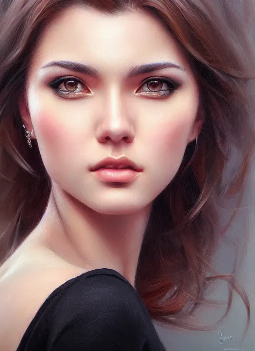 Image similar to photo of a gorgeous young woman in the style of stefan kostic, realistic, sharp focus, 8k high definition, insanely detailed, intricate, elegant, art by stanley lau and artgerm