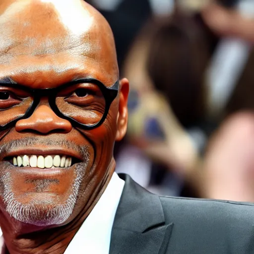 Image similar to samuel l jackson wearing a cute japanese maid dress, 4 k, hyper realistic