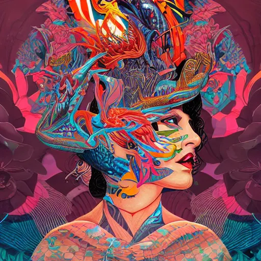 Image similar to Tristan Eaton, victo ngai, artgerm, Maximalism dragon