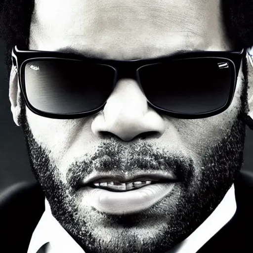 Image similar to lenny kravitz as men in black agent, detailed 8 k photorealistic portrait, imdb poster style