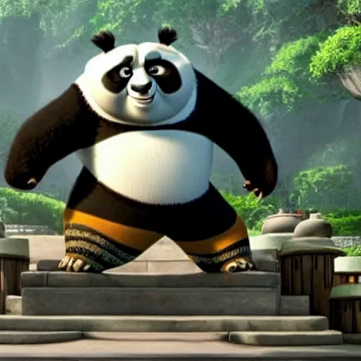 Prompt: a still of from the movie kung fu panda crossover with the movie about schmidt and the movie inception