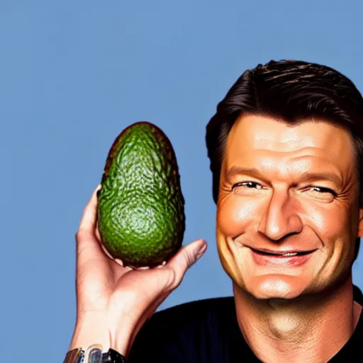 Image similar to avocado with the head of nathan fillion